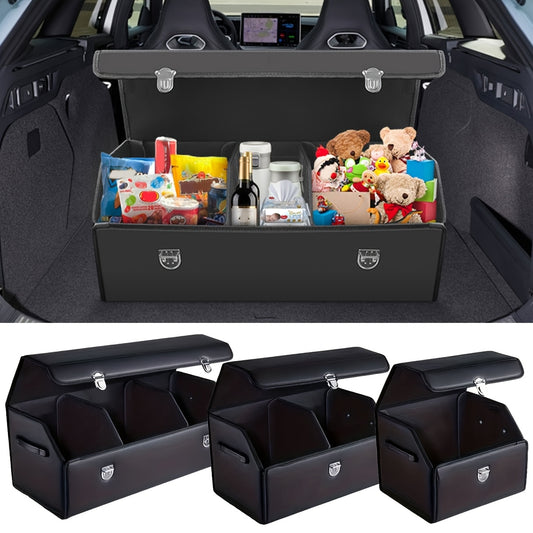 Foldable car trunk storage box