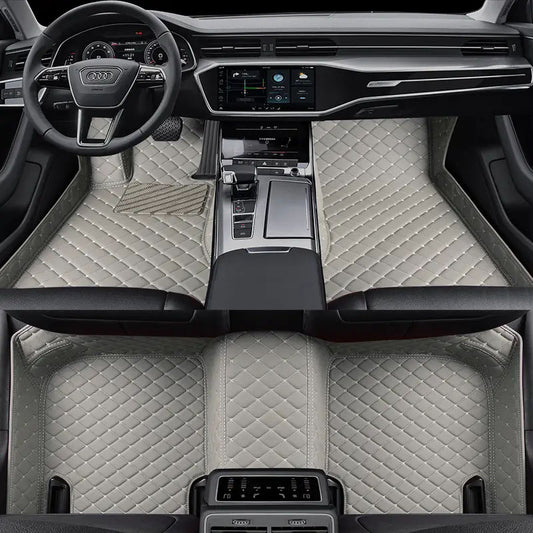 GRAY DIAMOND STITCHING LUXURY CAR MATS