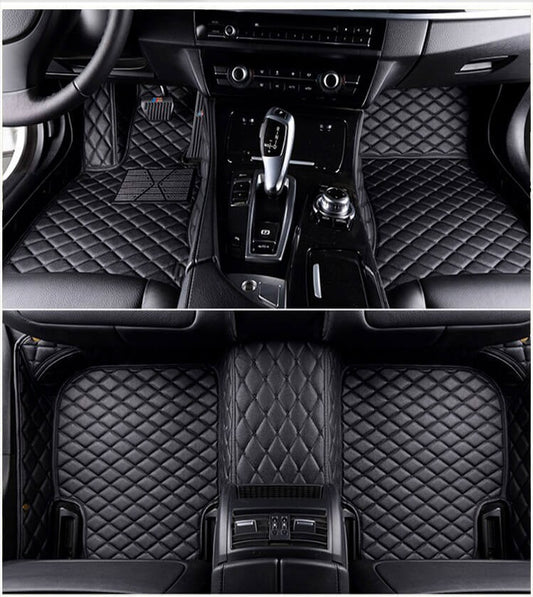 BLACK & BLACK DIAMOND STITCHING LUXURY CAR MATS